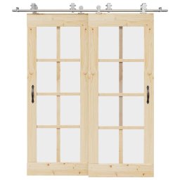 Gossi set piese pentru usa glisanta, argintiu, 200 cm otel inoxidabil