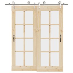 Gossi set piese pentru usa glisanta, argintiu, 200 cm otel inoxidabil