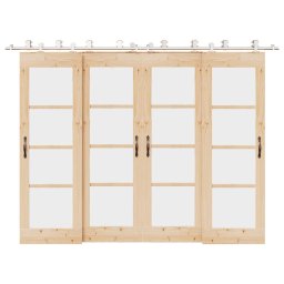 Gossi set piese pentru usa glisanta, argintiu, 366 cm otel inoxidabil
