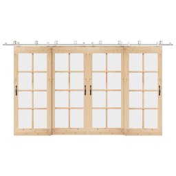 Gossi set piese pentru usa glisanta, argintiu, 400 cm otel inoxidabil