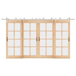 Gossi set piese pentru usa glisanta, argintiu, 400 cm otel inoxidabil