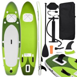Gossi set placa paddleboarding gonflabila, verde, 330x76x10 cm