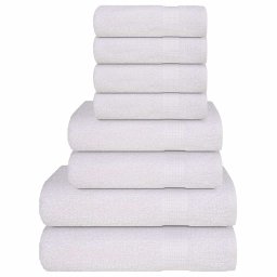 Gossi set prosoape 8 piese alb 360 g/m2 100% bumbac
