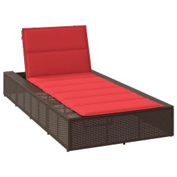 Gossi sezlong cu perna plutitoare din polirattan maro