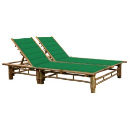Gossi sezlong de 2 persoane, cu perne, bambus