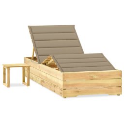 Gossi Șezlong de gradina cu masa si perna, lemn de pin tratat