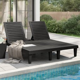Gossi sezlong dublu, negru, 155x138x83 cm, polipropilena