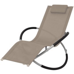 Gossi sezlong geometric de exterior, gri taupe, otel