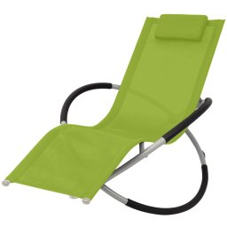 Gossi Șezlong geometric de exterior, verde, otel