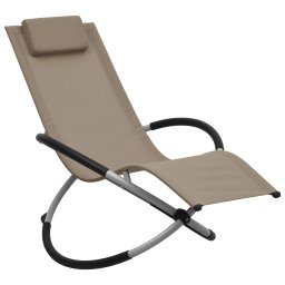 Gossi Șezlong pentru copii, gri taupe, otel