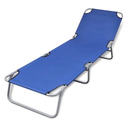 Gossi Șezlong pliabil, albastru, otel vopsit electrostatic