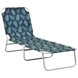 Gossi Șezlong pliabil, otel, model frunze, material textil