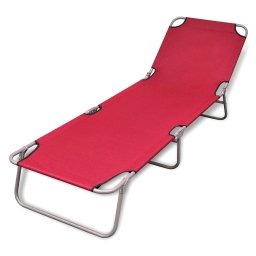 Gossi Șezlong pliabil, rosu, otel vopsit electrostatic