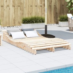 Gossi sezlong, 205x110x31,5 cm, lemn masiv de pin