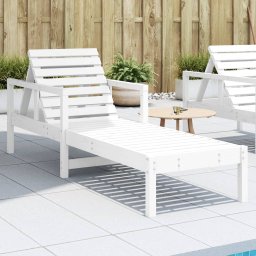 Gossi sezlong, alb, 199,5x62x55 cm, lemn masiv de pin