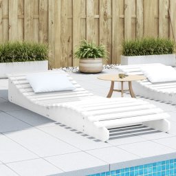 Gossi sezlong, alb, 205x70x31,5 cm, lemn masiv de pin