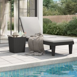 Gossi sezlong, negru, 155x58x83 cm, polipropilena
