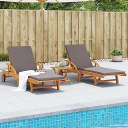 Gossi sezlonguri 2 buc. cu perne 200x68x83 cm lemn masiv de acacia