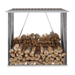 Gossi sopron depozitare lemne, maro, 163x83x154 cm, otel galvanizat