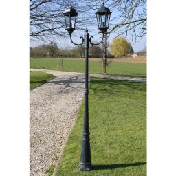 Gossi stalp lampa gradina 2 brate verde inchis/negru 230 cm aluminiu