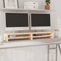 Gossi stand pentru monitor, 100x24x13 cm, lemn masiv de pin