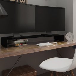 Gossi stand tv/suport monitor sticla, 120x30x13 cm, negru