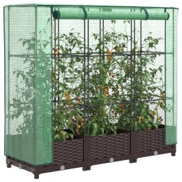 Gossi strat inaltat cu husa de sera, aspect ratan, 120x40x123 cm