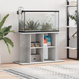 Gossi suport acvariu, gri beton, 100x40x60 cm, lemn prelucrat