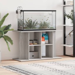 Gossi suport acvariu, gri sonoma, 100x40x60 cm, lemn prelucrat