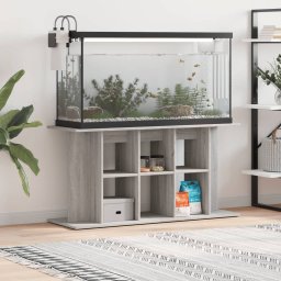 Gossi suport acvariu, gri sonoma, 120x40x60 cm, lemn prelucrat