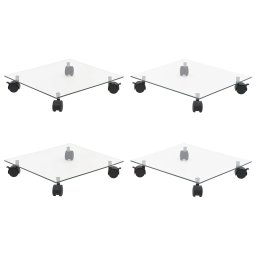 Gossi suport cu role de plante 4 buc 35x35cm sticla securizata patrat