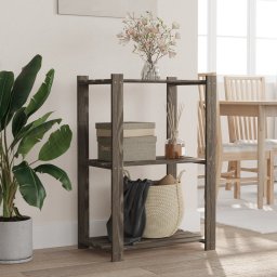 Gossi suport de depozitare 3 niveluri gri 60x38x90 cm lemn masiv pin
