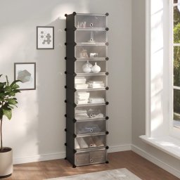 Gossi suport de pantofi, negru, 44x32x174 cm, pp