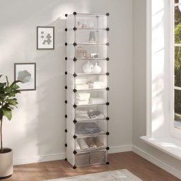 Gossi suport de pantofi, transparent, 44x32x174 cm, pp