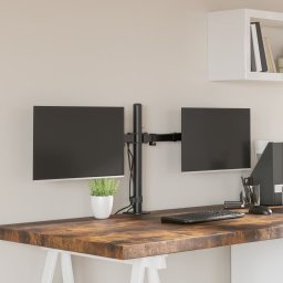 Gossi suport de perete pentru monitor dublu vesa 75/100 mm negru otel