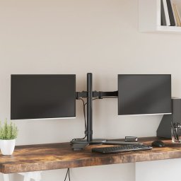 Gossi suport de perete pentru monitor dublu vesa 75/100 mm negru otel