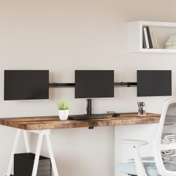 Gossi suport de perete pentru monitor triplu vesa 75/100mm negru otel