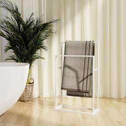 Gossi suport de prosoape autonom, alb, 48x24x78,5 cm, fier
