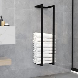 Gossi suport de prosoape, negru, 25x20x95 cm, fier