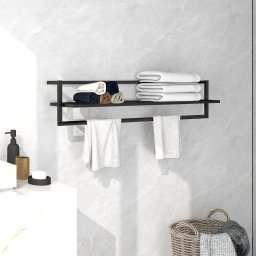 Gossi suport de prosoape, negru, 95x25x22 cm, fier