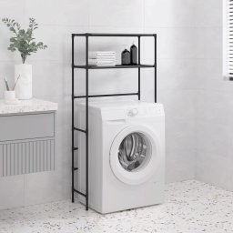 Gossi suport depozitare 2 niveluri masina spalat negru 69x28x143cm