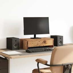 Gossi suport monitor cu sertare lemn vechi 50x27x15 cm lemn prelucrat