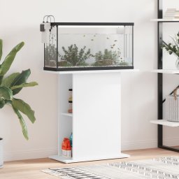 Gossi suport pentru acvariu, alb, 75x36x72,5 cm, lemn prelucrat