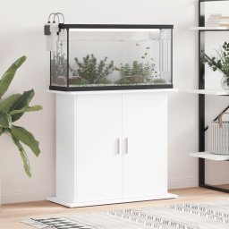 Gossi suport pentru acvariu, alb, 81x36x73 cm, lemn prelucrat