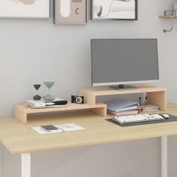 Gossi suport pentru monitor, (52-101)x22x14 cm, lemn masiv de pin
