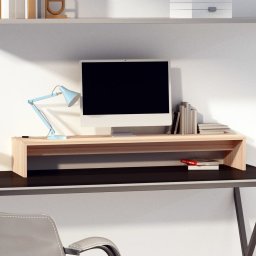 Gossi suport pentru monitor, 100x27x15 cm, lemn masiv de pin