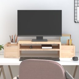 Gossi suport pentru monitor, 70x27,5x15 cm, lemn masiv de pin