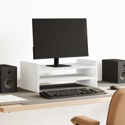 Gossi suport pentru monitor, alb, 50x27x20 cm, lemn prelucrat