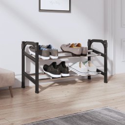 Gossi suport pentru pantofi extensibil cu 2 rafturi, 119x24x37 cm