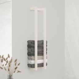 Gossi suport pentru prosoape, alb, 23x18x110 cm, lemn masiv de pin